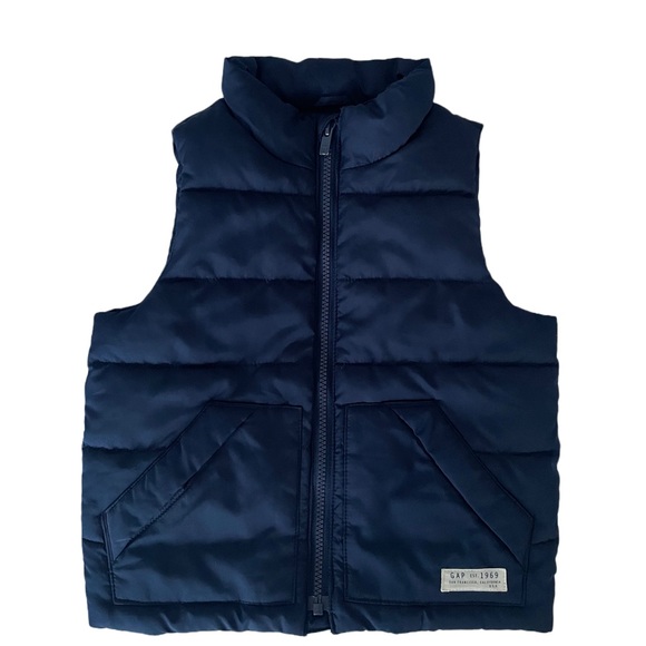 Gap Kids Boys Navy Blue Puffer Vest Size:4 - Picture 1 of 5